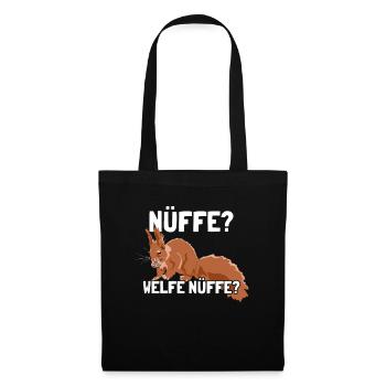 Nüffe Welfe Nüffe Grauhörnchen Squirrel - Stoffbeutel - Schwarz - Vorne