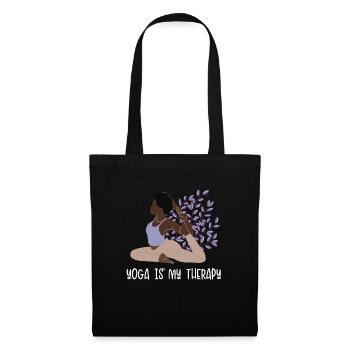 Le yoga est ma thérapie Hatha Asanas Kundalini - Sac en tissu - noir - Devant