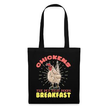 Poulets L’animal qui fait caca Poulets Coq Poulet fermier - Sac en tissu - noir - Devant