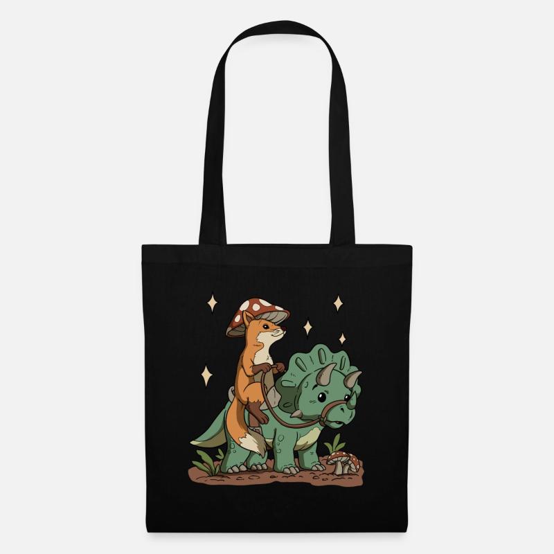 Cottagecore Fuchs - Stoffbeutel - Schwarz