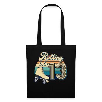 Roller skating birthday 13 years old - Tote Bag - black - Front