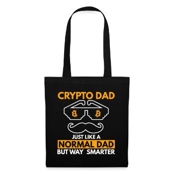Crypto Dad Wie Ein Normaler Vater Aber viel Cooler - Stoffbeutel - Schwarz - Vorne