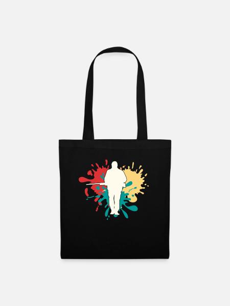 Jäger Jagen Silhouette - Stoffbeutel - Schwarz