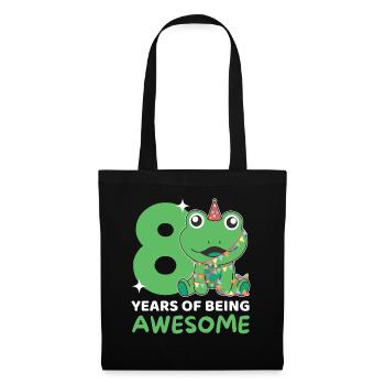 Grenouille pour 8e anniversaire Enfants de huit ans - Sac en tissu - noir - Devant