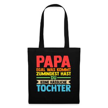 Papa Tochter - Stoffbeutel - Schwarz - Vorne