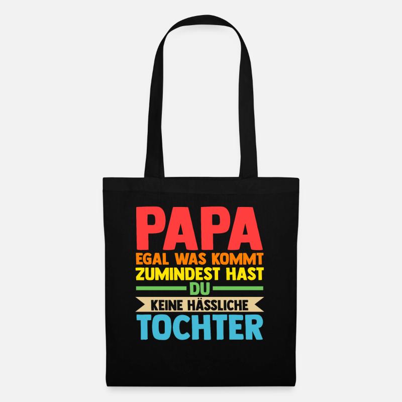 Papa Tochter - Stoffbeutel - Schwarz