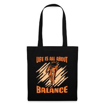 La vie à vélo est une question d’équilibre cycliste cycliste - Sac en tissu - noir - Devant