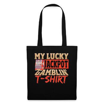 My Lucky Jackpot Gamblin' T-Shirt Lucky Slot - Stoffbeutel - Schwarz - Vorne