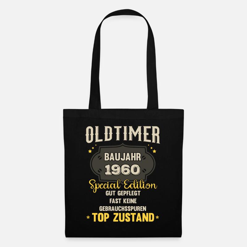 Oldtimer Baujahr 1960 - 63. Geburtstag - Stoffbeutel - Schwarz