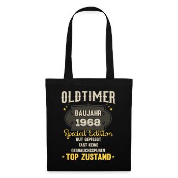 Oldtimer Baujahr 1968 - 55. Geburtstag - Stoffbeutel - Schwarz - Vorne