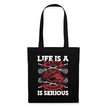 Life Is A Game Lacrosse Is Serious Polocrosse - Tote Bag - black - Front