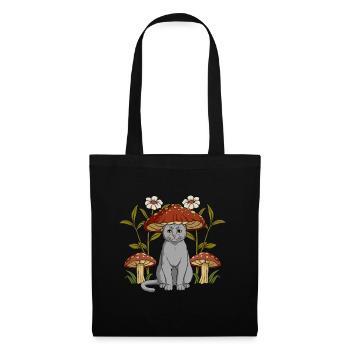 Chat Cottagecore - Sac en tissu - noir - Devant
