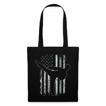 Capoeira Retro USA Flag Martial Arts 4th of July - Tote Bag - black - Front