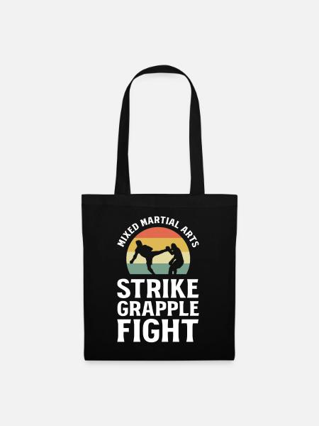 Mixed Martial Arts Strike Grapple Fight MMA - Stoffbeutel - Schwarz
