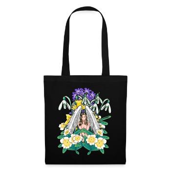 Fleurs printanières Ange Flore céleste Jardin - Sac en tissu - noir - Devant