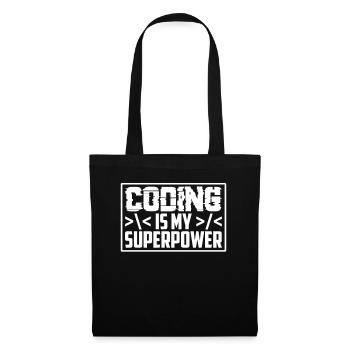Coding is my superpower programmer coder - Tote Bag - black - Front