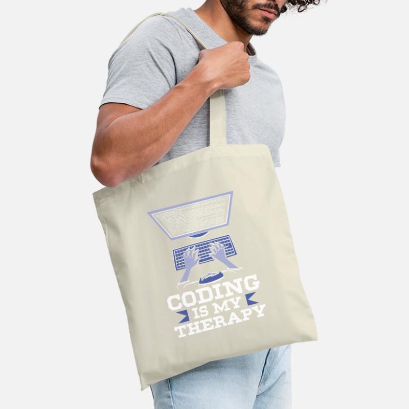 Programming is my therapy Code Coder Coding Tote Bag