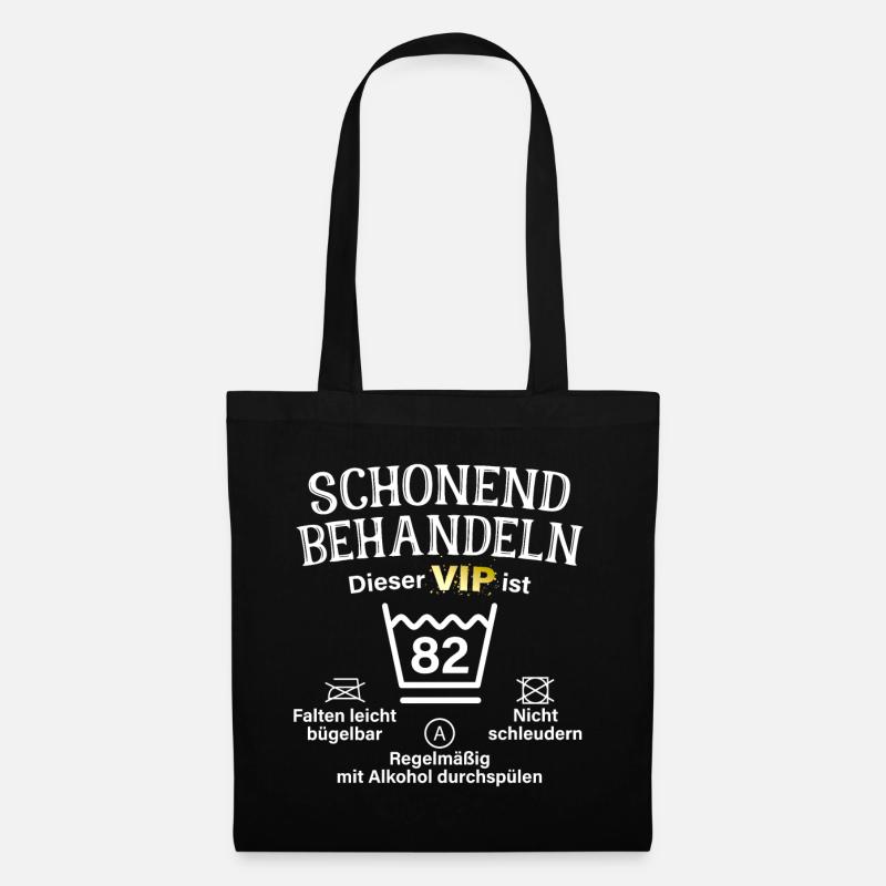 82. Geburtstag Schonend Behandeln 82 VIP ist 82 - Stoffbeutel - Schwarz