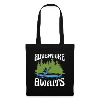 L’aventure en kayak attend l’amateur de kayak de pédalo - Sac en tissu - noir - Devant