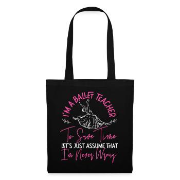 Ballet Danseuse Danse Ballerine - Sac en tissu - noir - Devant