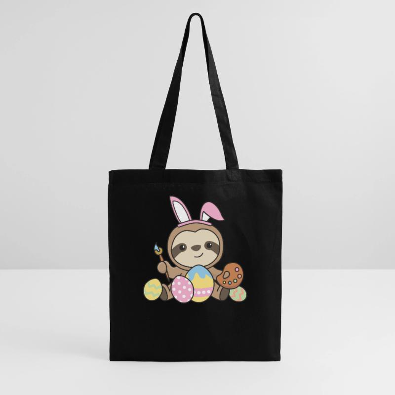 happy easter cute sloth Easter with Easter eggs Tote Bag