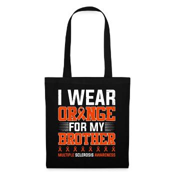 Je porte de l’orange pour la sclérose en plaques de mon frère - Sac en tissu - noir - Devant