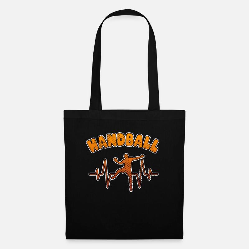 Handball Herzschlag - Stoffbeutel - Schwarz