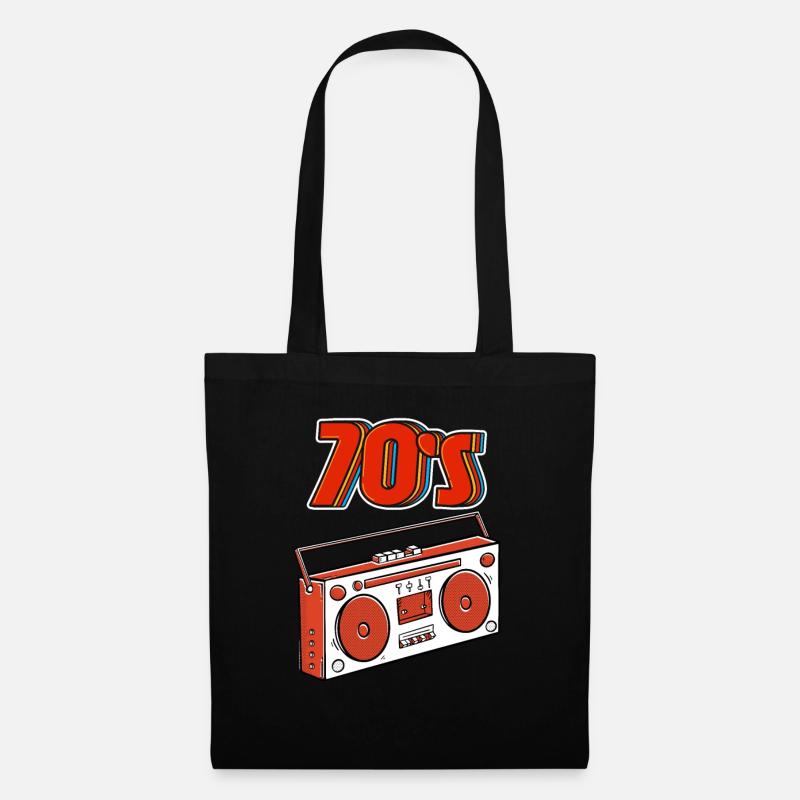 70's Siebziger - Stoffbeutel - Schwarz