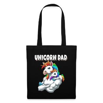 Unicorn Dad für einen Einhorn Liebhaber - Stoffbeutel - Schwarz - Vorne