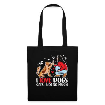 Ich Liebe Hunde Katzen Nicht So Sehr Hund Welpe - Stoffbeutel - Schwarz - Vorne