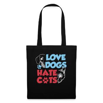 Love Dogs Hate Cats Lover Dog Puppy - Tote Bag - black - Front