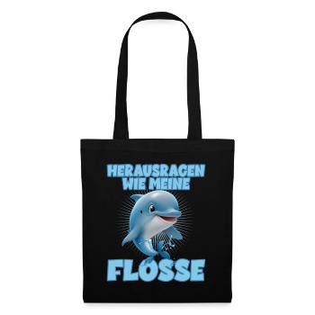 Herausragen wie meine Flosse für einen - Stoffbeutel - Schwarz - Vorne