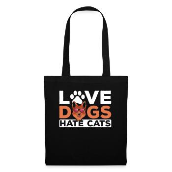 Liebe Hunde Hasse Katzen Hund Liebhaber Welpe - Stoffbeutel - Schwarz - Vorne
