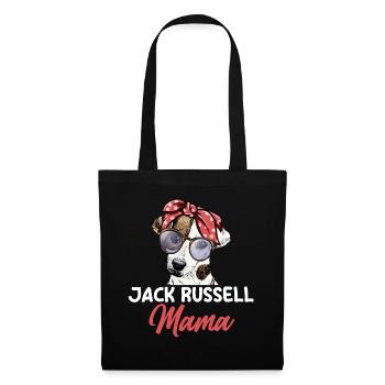 Hund Jack Russell Mama - Stoffbeutel - Schwarz - Vorne