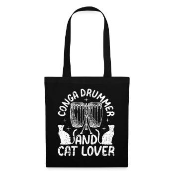 Conga Drummer and Cat Lover - Conga Player Cat Own - Tote Bag - black - Front