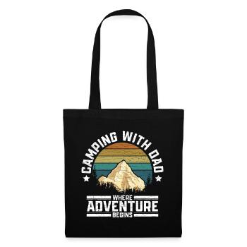 Camping Camper Vater Papa - Stoffbeutel - Schwarz - Vorne