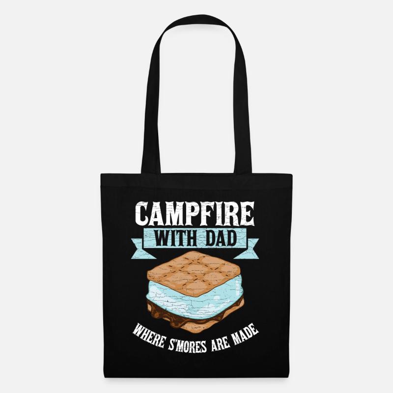 Camping Lagerfeuer Papa - Stoffbeutel - Schwarz