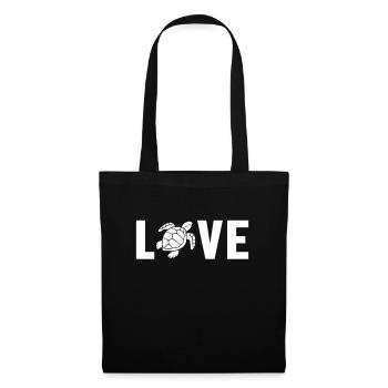 Love Tortoise Water Turtle Turtle - Tote Bag - black - Front