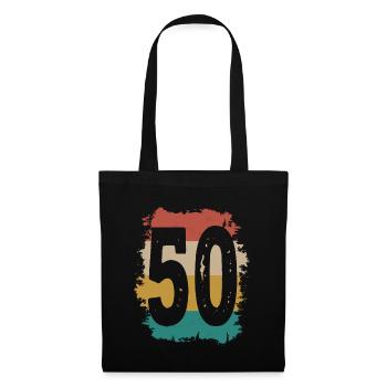 50. Geburtstag Retro 50 Jahre Alt Vintage - Stoffbeutel - Schwarz - Vorne
