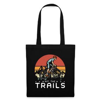 Mountain Bike Hit The Trails Retro Loves Bicycle - Stoffbeutel - Schwarz - Vorne