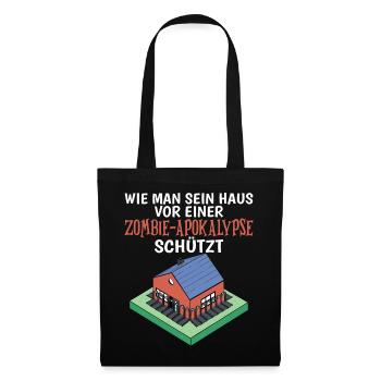 Lustiges Zombie Apokalypse Survival Meme - Stoffbeutel - Schwarz - Vorne