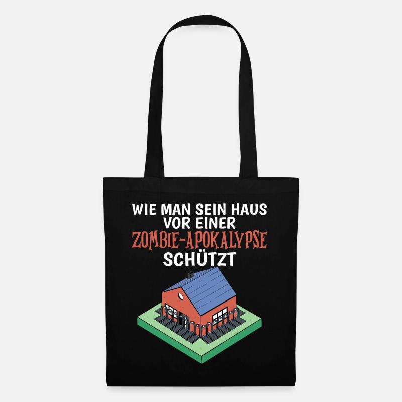 Lustiges Zombie Apokalypse Survival Meme - Stoffbeutel - Schwarz