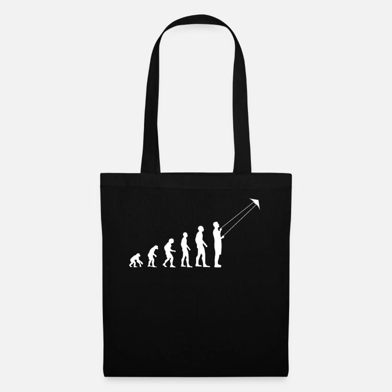 Hang Gliding Evolution Kite Flying Gift - Tote Bag - black