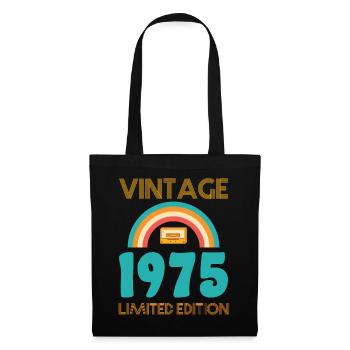 Jahrgang 1975 T-Shirt - Stoffbeutel - Schwarz - Vorne