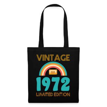 Jahrgang 1972 T-Shirt - Stoffbeutel - Schwarz - Vorne
