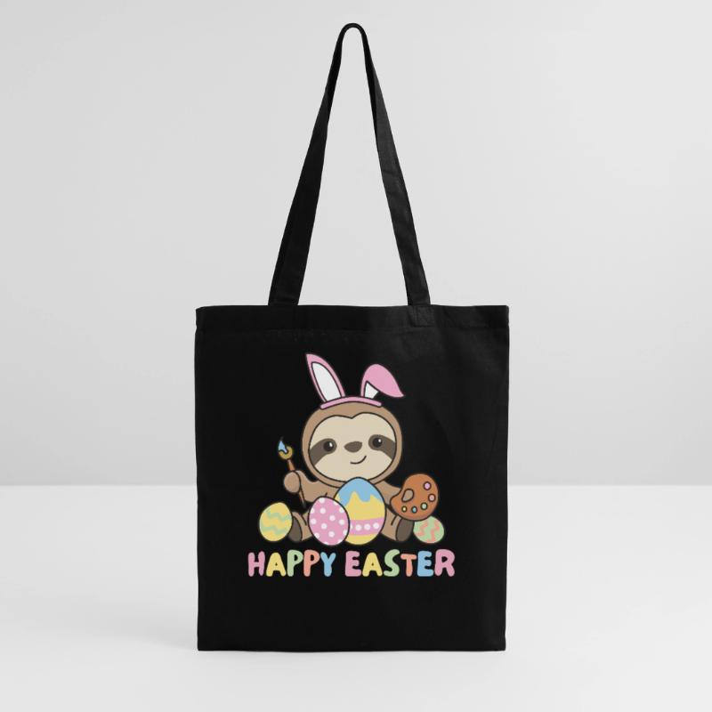 happy easter cute sloth Easter with Easter eggs Tote Bag