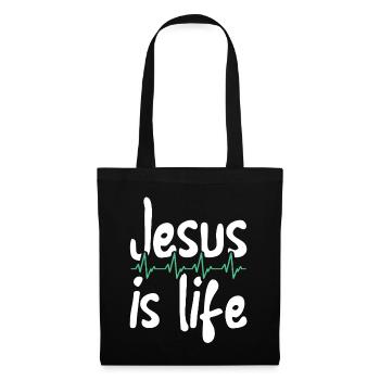 Jesus is life Bible lesson Christian - Tote Bag - black - Front