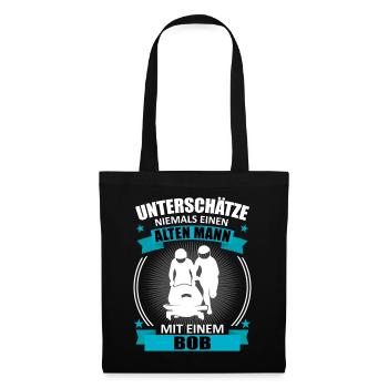 Bobfahrer Alter Mann Spruch Bobfahren Geschenk - Stoffbeutel - Schwarz - Vorne