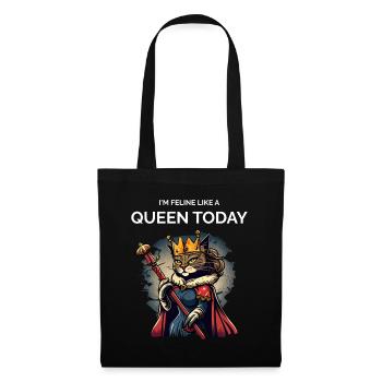 Cat Mom Cartoon Queen Cat - Tote Bag - black - Front