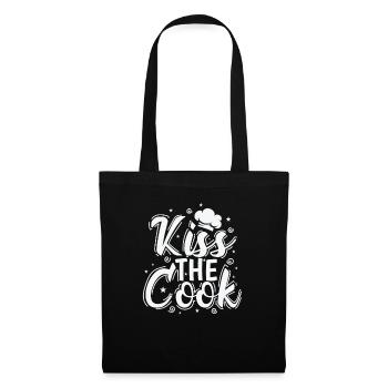 Kiss the Cook Chef Hobby Food Cuisine - Sac en tissu - noir - Devant